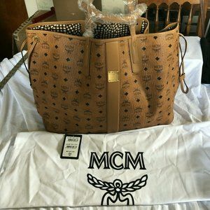 MCM EXTRA LARGE LIZ VISETOS TOTE SHOPPER BAG WITH